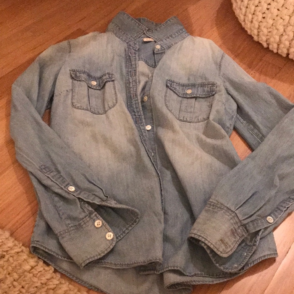 j crew denim button down 0